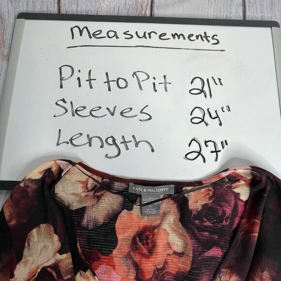 NWOT Kate & Mallory Baby Doll Blouse Size XL Floral Pink BOHO Feminine Fairy - Picture 9 of 10